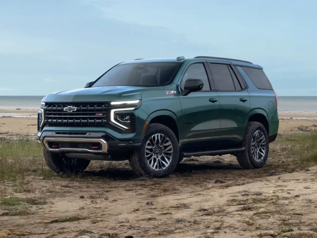 JDP 2025 Chevrolet Tahoe Z71 Green Front Quarter View